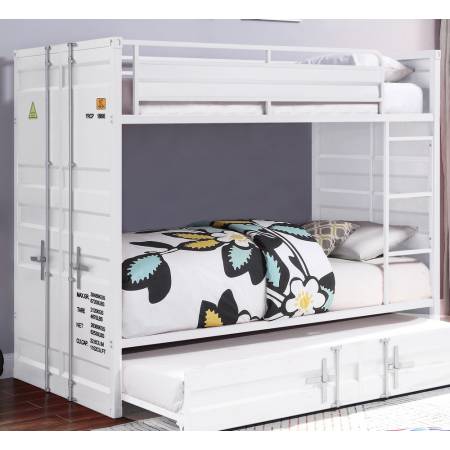 37880 Cargo White Metal Twin over Twin Bunk Bed