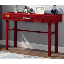 35953 Cargo Red Finish Metal/Wood Vanity Desk