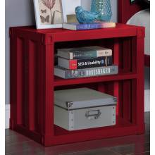 35951 Cargo Red Finish Metal Nightstand w/2 Open Shelves & USB