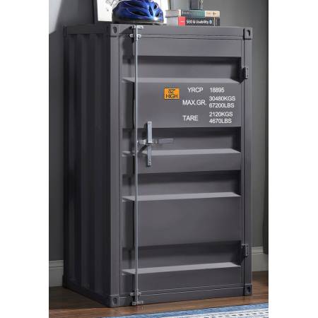 35925 Cargo Gunmetal Finish Metal Chest w/Single Door