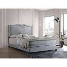 Reuben Queen Bed in Gray Velvet - Acme Furniture 26420Q