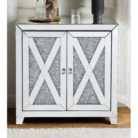 Noralie Console Table in Mirrored & Faux Diamonds - Acme Furniture 97646