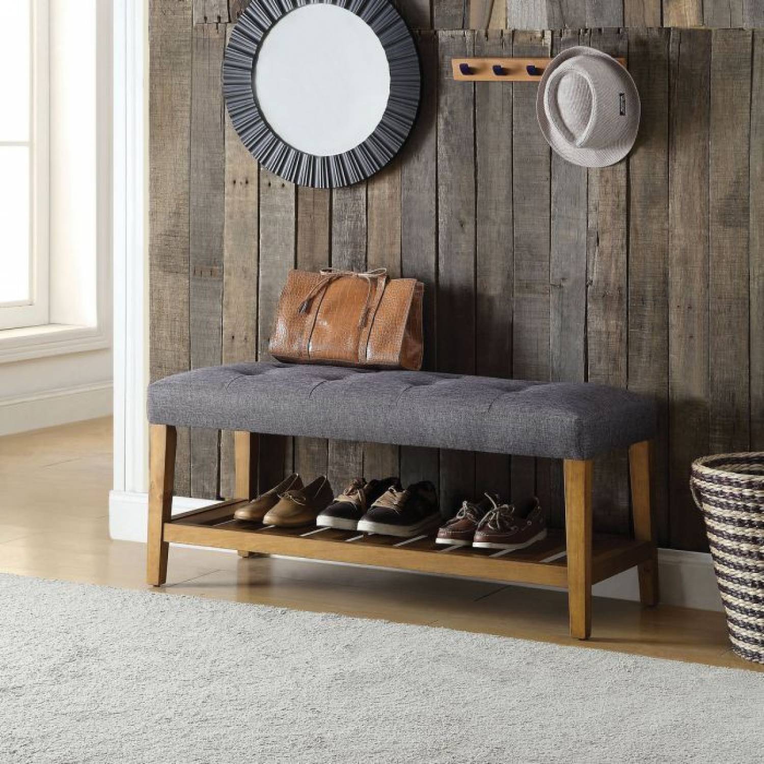 Charla Bench in Beige Oak