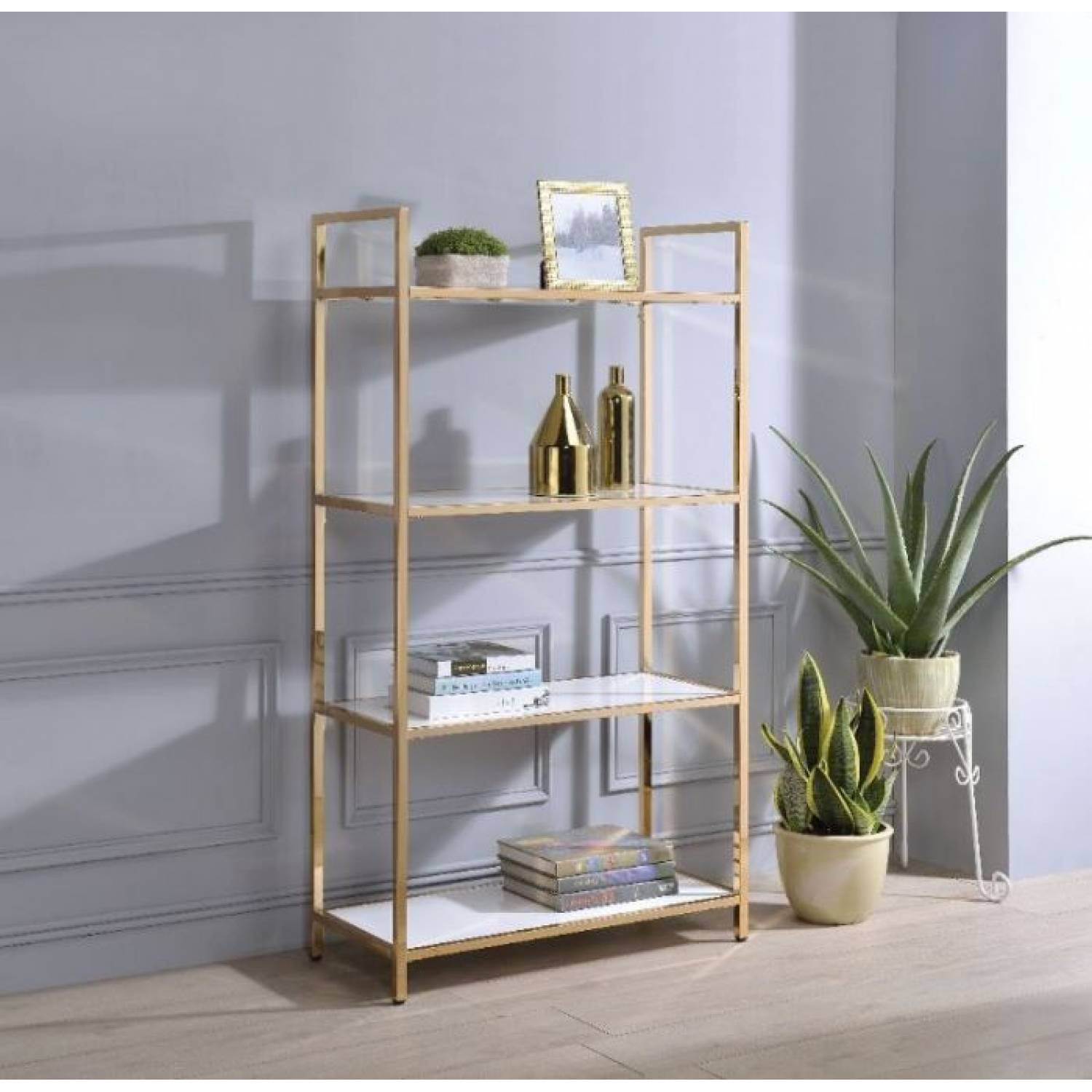 White high deals gloss bookshelf