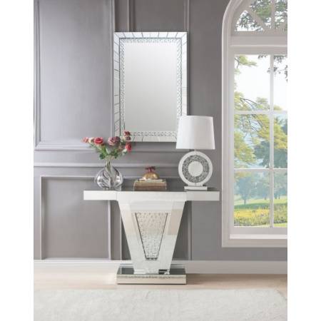 Nysa Console Table in Mirrored & Faux Crystals - Acme Furniture 90064