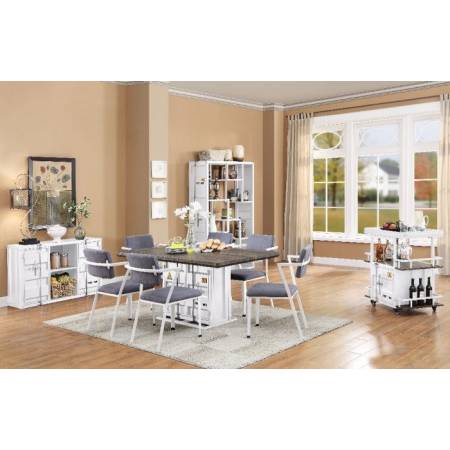 Cargo Dining Chair in Gray Fabric & White - Acme Furniture 77882