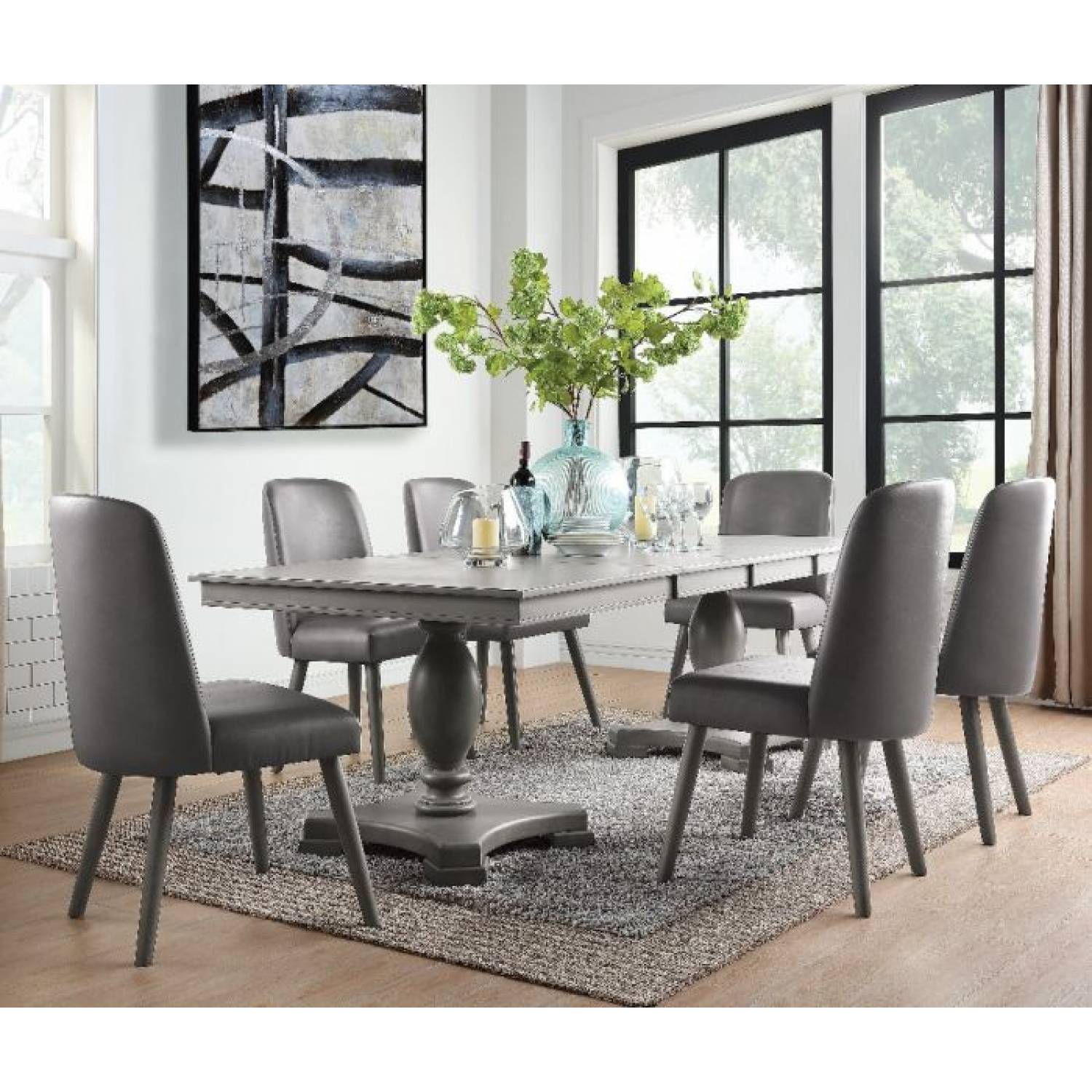 Grey oak 2025 dining table set