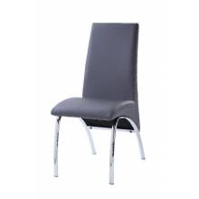 Noland Side Chair in Gray PU & Chrome - Acme Furniture 72192