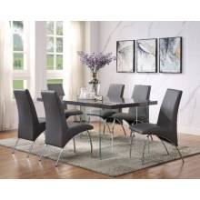 Noland Dining Table in Gray High Gloss & Clear Glass - Acme Furniture 72190