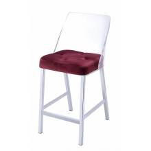 Nadie II 2 Red Velvet/Chrome Counter Height Chairs