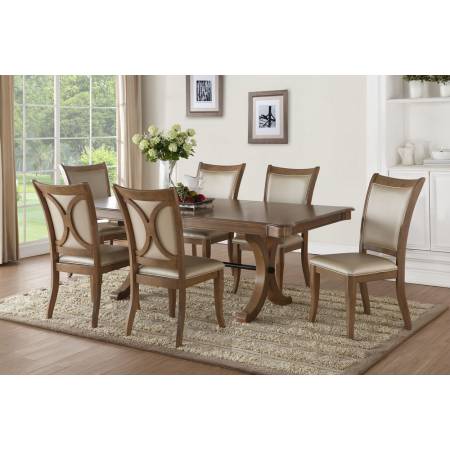 71765+71767*6 7PC SETS Harald Rectangular Dining Table + 6 Side Chairs