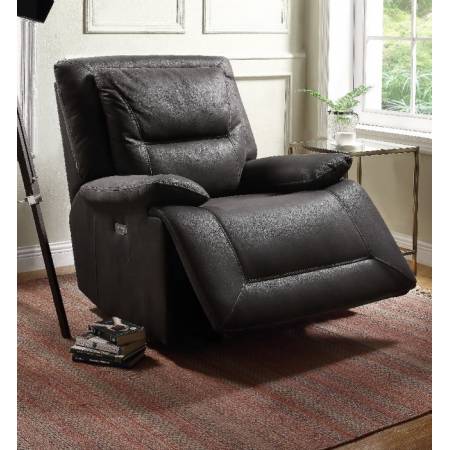 Neely Recliner (Power Motion) in Charcoal Fabric - Acme Furniture 59456