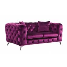 Atronia Loveseat in Purple Fabric