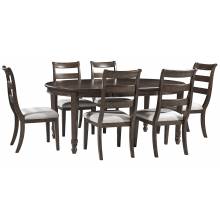 D677 Adinton 7PC SETS Oval Dining Room EXT Table + 6 Side Chairs (D677-01)
