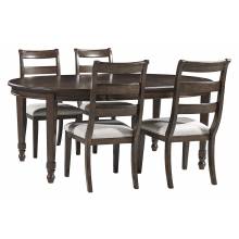 D677 Adinton 5PC SETS Oval Dining Room EXT Table + 4 Side Chairs (D677-01)