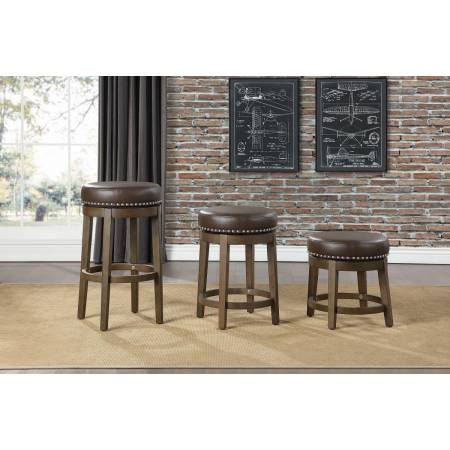 5681BRW-24 Round Swivel Counter Height Stool, Brown Westby