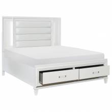 1616W-1* Queen King Platform Bed with LED Lighting and Footboard Storage Tamsin