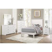 1519WHT-1*4 4PC SETS Twin Bed + NS + D + M