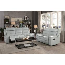 9999GY-2+3 Double Lay Flat Reclining Love Seat and Double Lay Flat Reclining Sofa Darwan