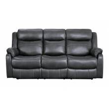 9990GY-3 Double Lay Flat Reclining Sofa with Center Drop-Down Cup Holders Yerba