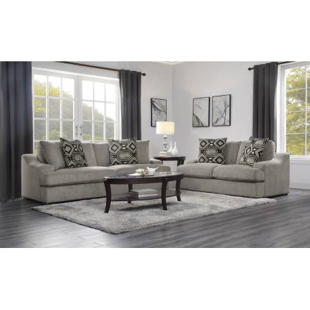 9404GY-2+3 	Love Seat with 2 Pillows and Sofa with 4 Pillows Orofino