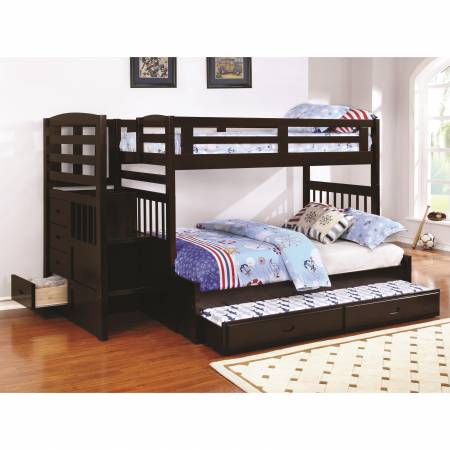 Dublin Twin over Full Stairway Bunk Bed with Trundle