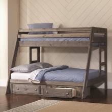 Wrangle Hill Twin Over Full Bunk Bed with Built-In Ladder