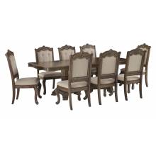 D803 Charmond 9PC SETS RECT DRM Extension Table + 8 Side Chairs