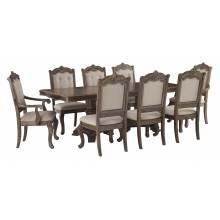 D803 Charmond 9PC SETS RECT DRM Extension Table + 6 Side Chairs + 2 Arm Chairs