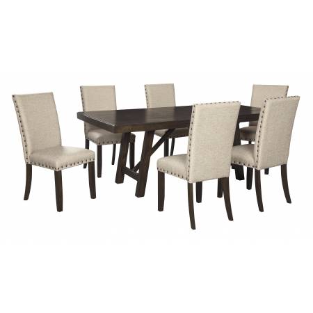 D397 Rokane 7PC SETS RECT Dining Room EXT Table + 6 Side Chairs