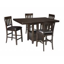 D596 Haddigan 5PC SETS RECT DRM Counter EXT Table + 4 Upholstered Barstool