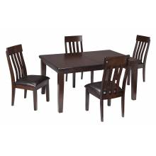 D596 Haddigan 5PC SETS RECT Dining Room EXT Table + 4 Side Chairs