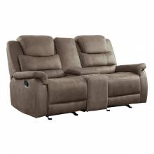 9848BR-2 Double Glider Reclining Love Seat with Center Console Shola