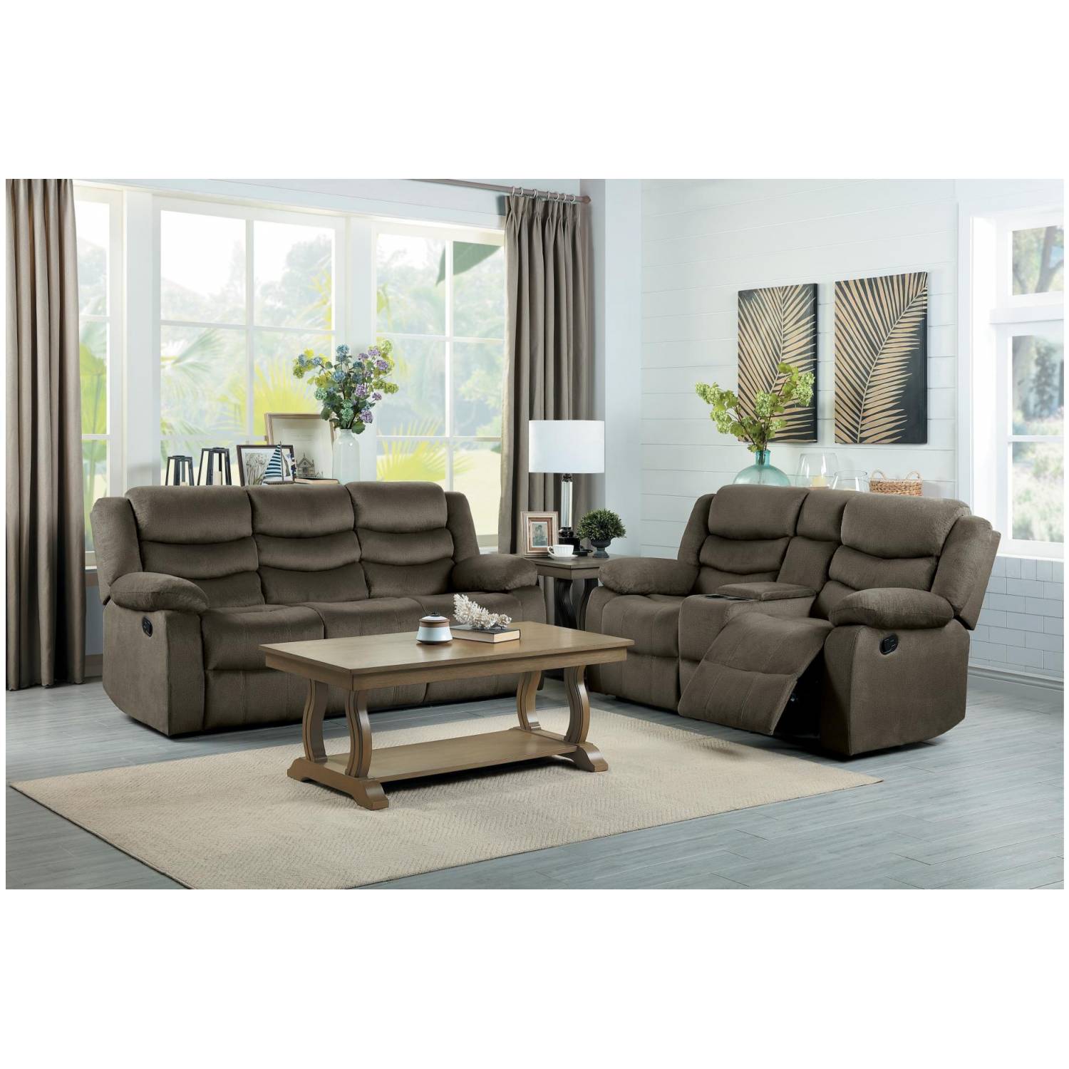 9526br23 double reclining sofa and love seat discus