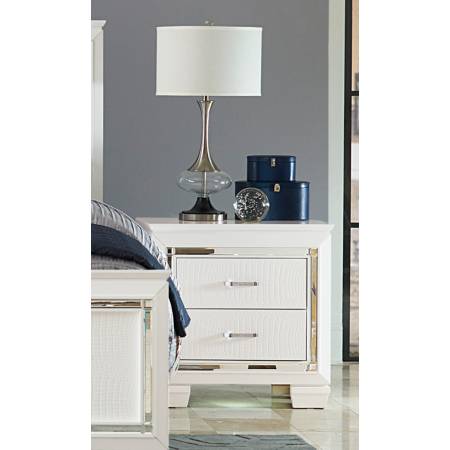 1916W-4 Allura Night Stand with LED Lighting - White