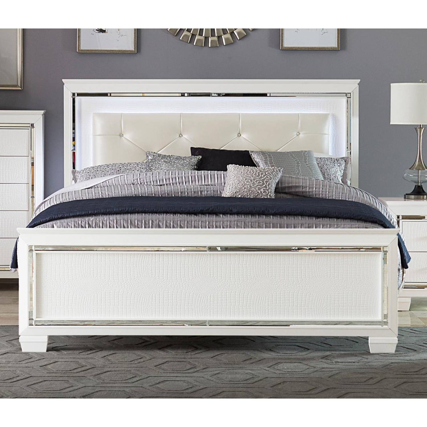 1916kw Ck Allura California King Bed, White Cal King Bed