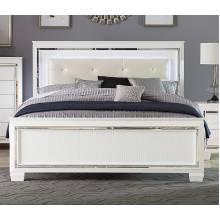 1916W-1 Allura Queen Bed with LED Lighting - White