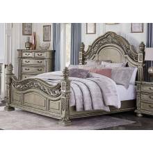 1824PG-1 Catalonia Queen Bed - Traditional Platinum Gold Finish with Cherry Veneer