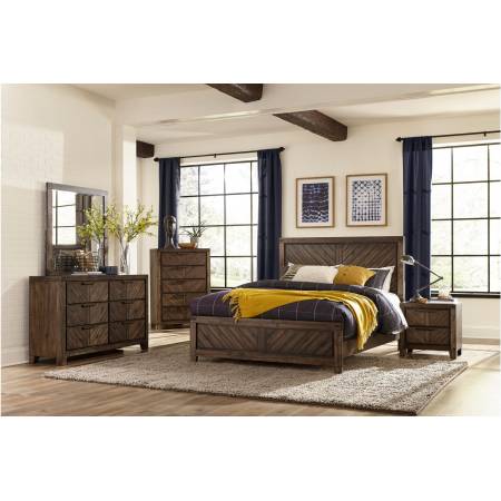 1648K-CKGr Parnell California King Bedroom Set - Rustic Cherry