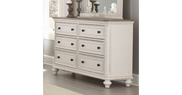 1624W-5 Baylesford Dresser - Antique White Rub-Through Finish