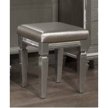 1616-14 Tamsin Vanity Stool - Silver-Gray Metallic