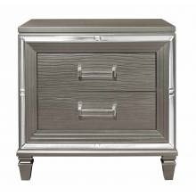 1616-4 Tamsin Night Stand - Silver-Gray Metallic