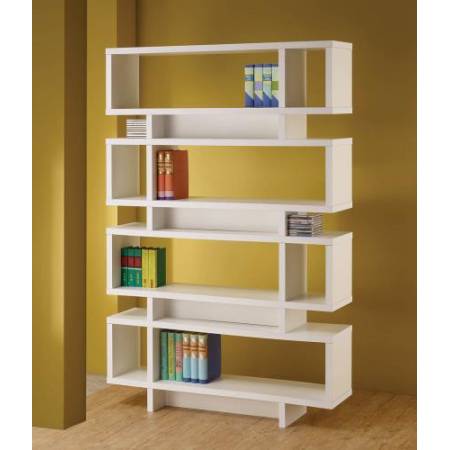 800308 Contemporary White Bookcase