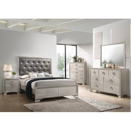 222721KE-S4 4PC SETS Salford Eastern King Bed Metallic Sterling And Grey