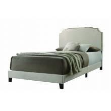 310061Q Tamarac Upholstered Nailhead Queen Bed Beige