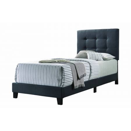 305747T Mapes Upholstered Tufted Twin Bed Charcoal