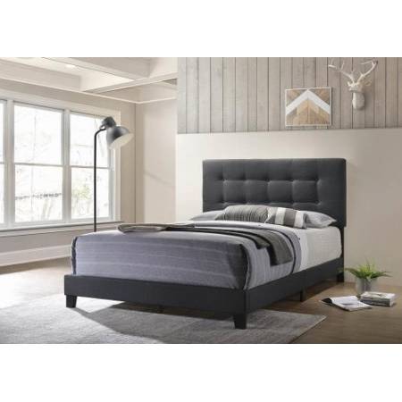 305746KE Mapes Upholstered Tufted Eastern King Bed Charcoal
