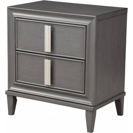 8171-02 Lorraine Dark Gray 2-Drawer Nightstand