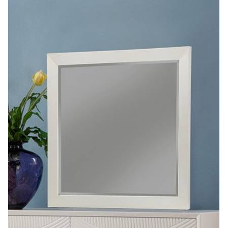 1867-06 Tranquility White Wood Frame/Glass Mirror