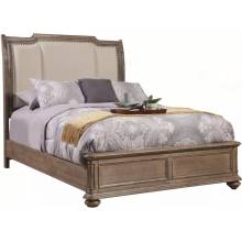 Melbourne French Truffle Queen Sleigh Bed with Upholstered Headboard